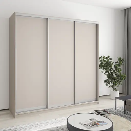 Шафа-купе тридверна MebelStar Стандарт AL 3ДСП 210x60x210 см Кашемір (MBS-2863)