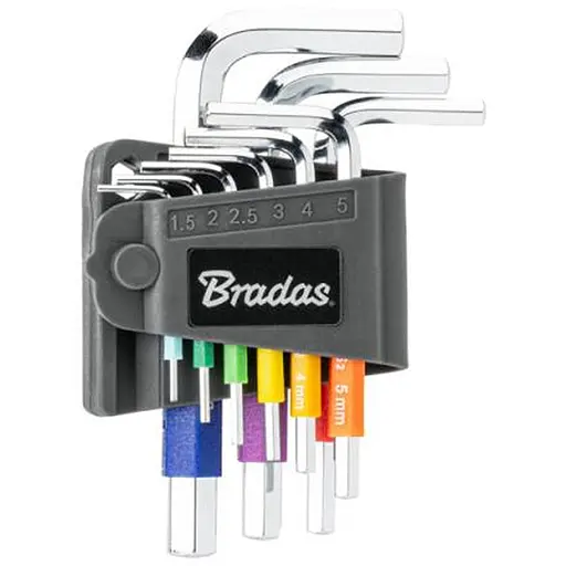 Набір шестигранних ключів Bradas HX 1,5-10 мм 9 шт короткі (DIY-HKH62-SH/B) - фото 1