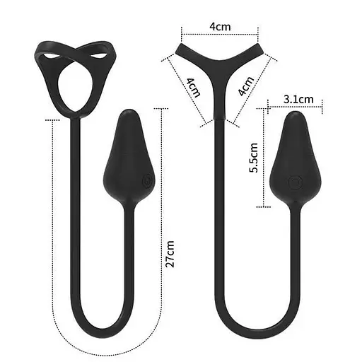 Вибромассажер простаты Funtasmo с эрекционным кольцом и пультом Д/У - фото 2