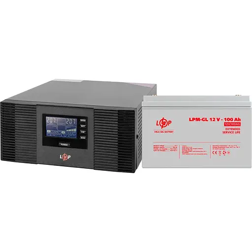 Источник бесперебойного питания (ИБП) LogicPower LPM-PSW-1500VA + АКБ LPM-GL 12V - 100Ah (19995) [110345]