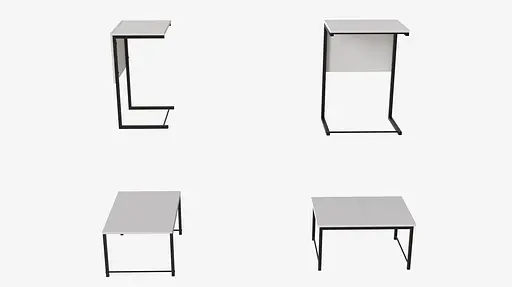 Стол журнальный приставной Терри Комбо Ferrum-decor 345x662x440 Черный металл ДСП Белый 16 мм (FRD-105136) - фото 7