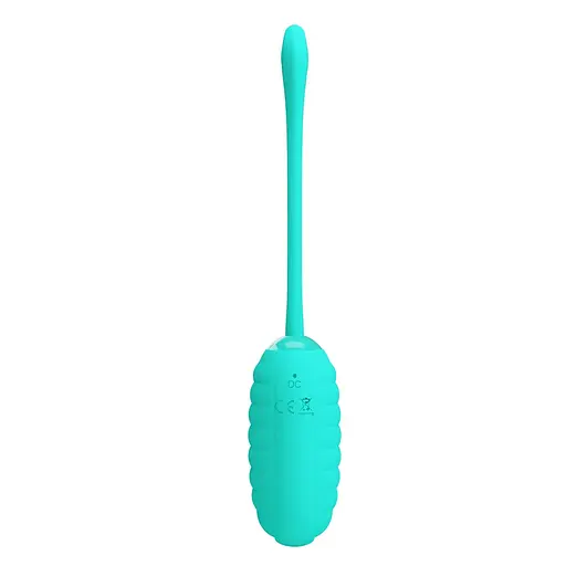 Віброяйце Pretty Love Kirk Super Soft Silicone 19.7 см бірюзовий - фото 3