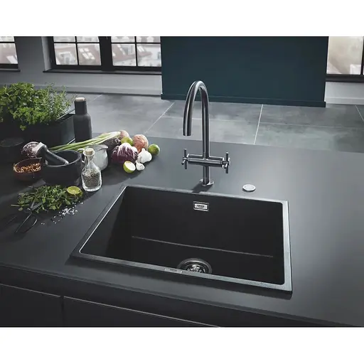 Мийка для кухні Grohe 610 x 457 мм, Granite Black (31655AP0) - фото 7
