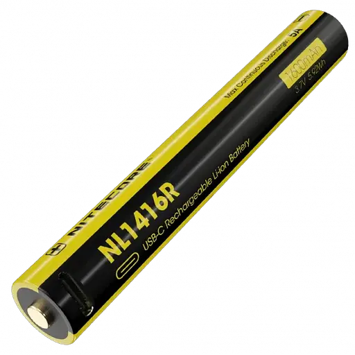 Аккумулятор 14500 с USB-C зарядкой Nitecore NL1416R 1600mAh 3.7V для фонаря MT2A Pro