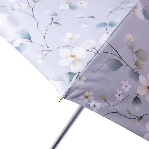 Парасоля-тростина Yiwu HP-23-7BL напівавтомат складна 99 см з квітковим принтом блакитна - фото 8