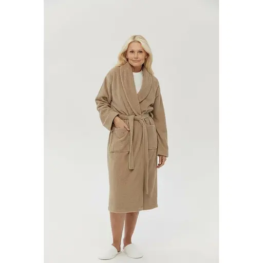 Халат махровый Lotus Home Basic New Line 2XL бежевый (svt-2000022348034) - фото 4