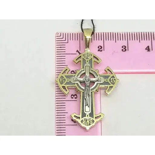 Золотой крестик Харьковская ювелирная фабрика. Распятие Христа. 11483-ЧЕВРО - фото 4