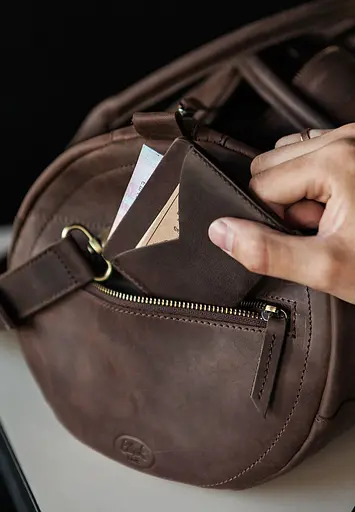Шкіряна сумка Harper темно-коричнева Crazy Horse - фото 8