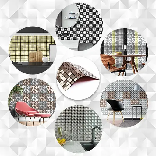 Самоклеюча алюмінієва плитка 300x300x3 мм мідна мозаїка SW-00001157 - фото 5