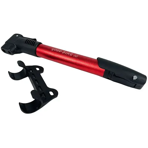 Насос ручной для велосипеда Good Bike Dual Alu в алюминиевом корпусе AV, FV, DV красный (92518R-IS) - фото 2