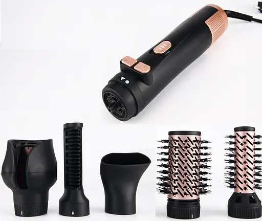 Фен-щетка-браш 5 в 1 Rotex RHC495 -T стайлер с турмалиновым покрытием, вращающаяся расческа AirBrush Plus 1100 Вт - фото 1