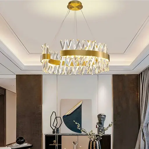 Дизайнерская люстра с кристаллообразными палочками Ø 80 см | Ст. 7006-800C | Line F - фото 1