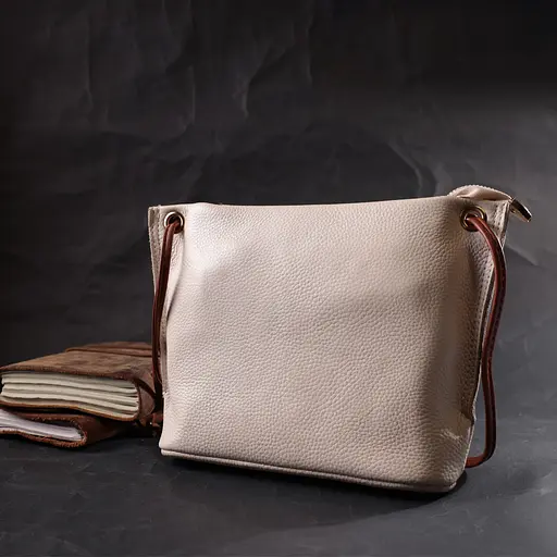 Женская трапециевидная сумка Vintage на плечо из натуральной кожи 26х18х6.5 см sum0029003 - фото 8