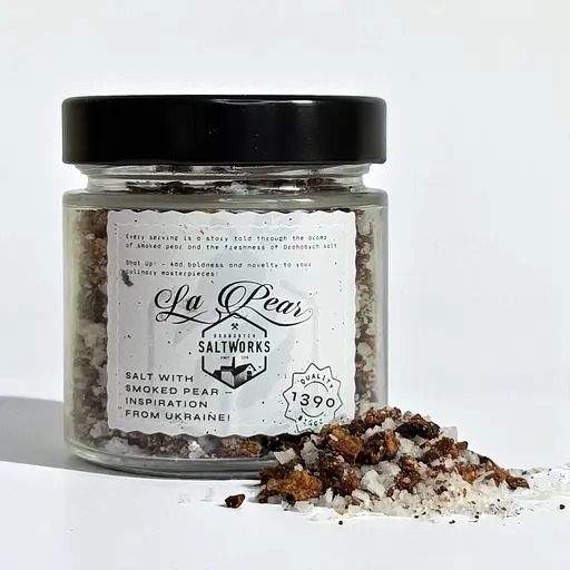 Соль с копченой грушей – натуральная украинская приправа для борща, соусов и маринадов