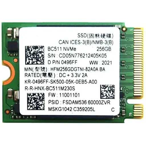 Накопичувач SSD SK Hynix M.2 2230 256GB (HFM256GDGTNI-82A0A) Б/В - фото 1