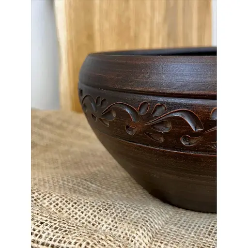 Чагунок 3 л керамический (глиняный) резной Декор - фото 3