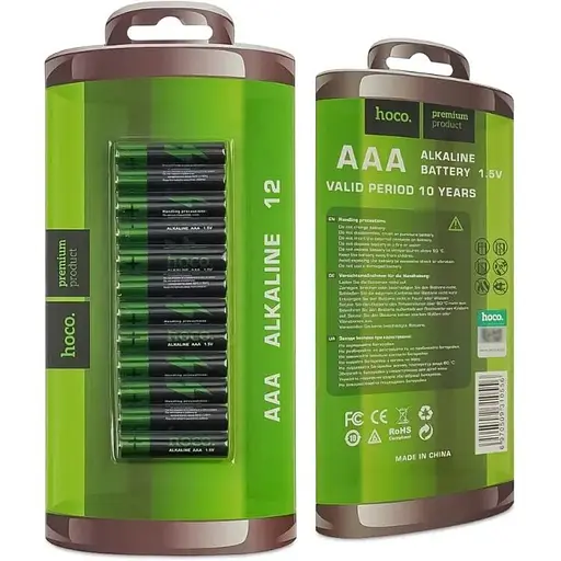 Батарейки щелочные Hoco Alkaline AAA (LR03) 12 шт - фото 1