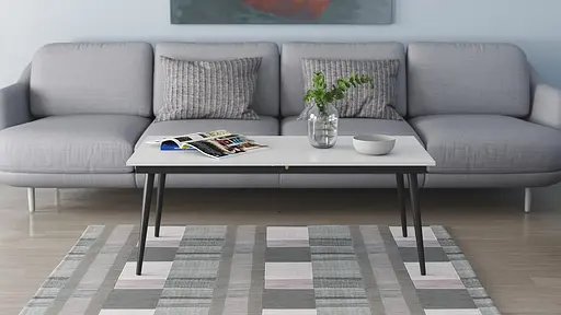 Стіл журнальний трансформер Dandi Small Ferrum-decor 45x120(160)x70 Чорний метал ДСП Білий 16 мм (FRD-106799) - фото 10