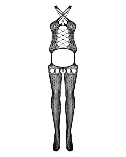 Бодистокинг Obsessive Bodystocking G313 шнуровка геометрический декор S/M/L - фото 5