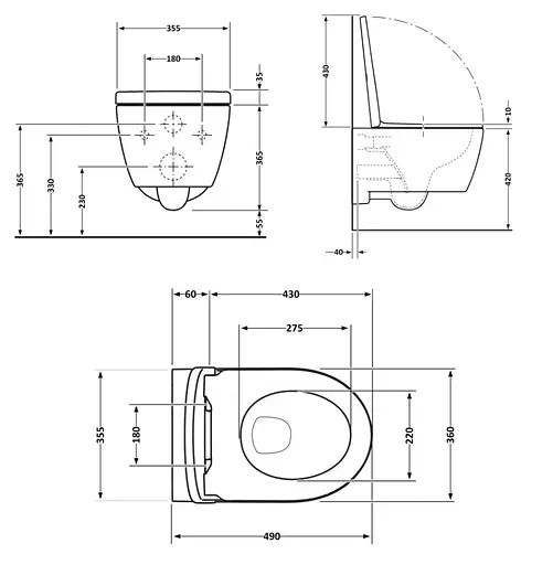 Унитаз подвесной Qtap Taurus Ultra Quiet, с сиденьем Slim Duroplast/Soft-close/Quick Release QT2433084EUQW - фото 9