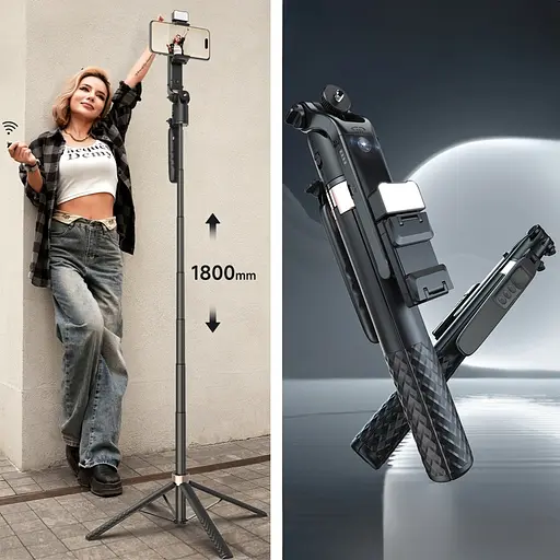 Штатив-трипод Adyss A101 с пультом 1.8 m черный - фото 7