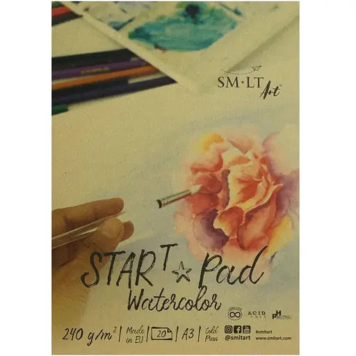 Склейка для акварели STAR T А3 (29,7х42 см) 240г/м2 20л натуральный белый SM-LT Art