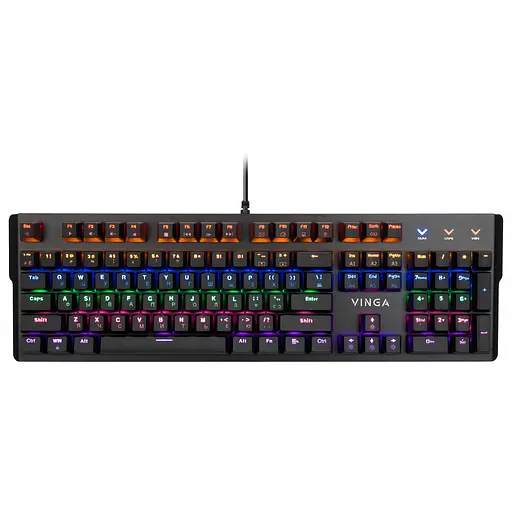 Клавіатура Vinga KBGM160 LED Outemu Blue USB Black (KBGM160V2 Black) - фото 1