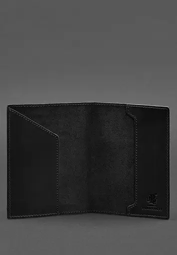 Кожаная обложка для паспорта с гербом Германии черная Crazy Horse - фото 4