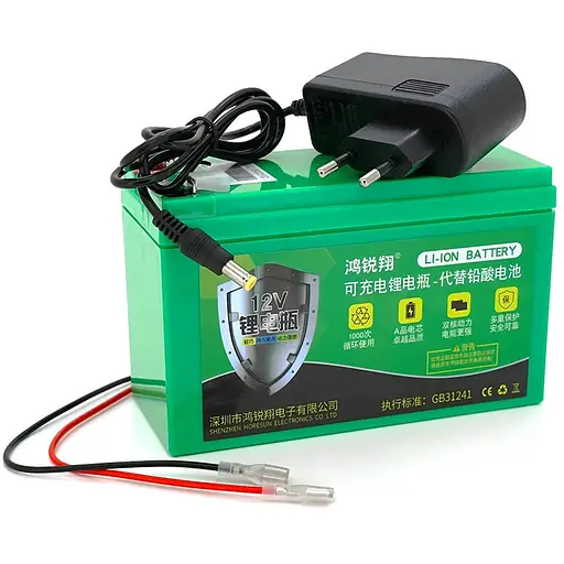 Акумуляторна батарея літієва 12 V 10A з елементами Li-ion 18650 (150X65X94) вага 840 грам + зарядний пристрій OEM