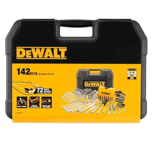 Набір головок, біт, шестигранних та накидних ключів DeWALT 1/4", 3/8" 142 предмети (DWMT73802-1) - фото 4