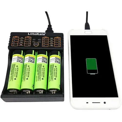 Зарядний пристрій LiitoKala Lii-402 для акумуляторів 18650 на 4 канали з функцією PowerBank 1000 mAh - фото 6