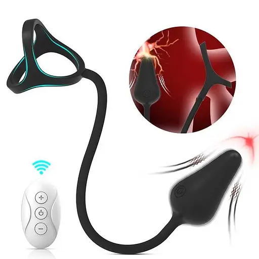 Вібромасажер простати Funtasmo з ерекційним кільцем та пультом Д/К - фото 4