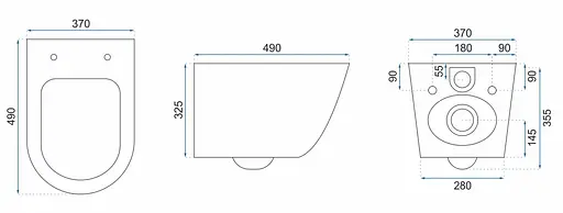 Подвесной унитаз Rea Arte dark grey белый REA-C5000, Белый - фото 8