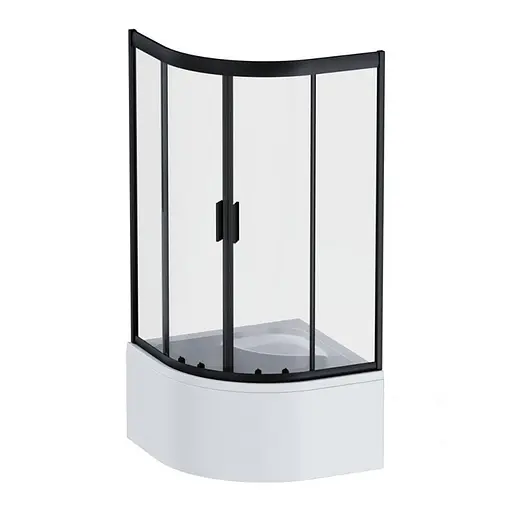 Душевая кабина Am.Pm Gem 90x90 см без поддона black W90UG-401A090BT, Черная, Универсальная, прозрачная, черная - фото 1