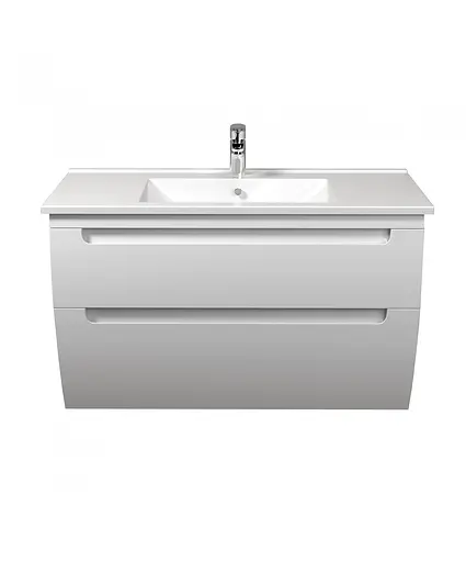 Тумба підвісна Мойдодир Trend 100-A у ванну з Creavit умивальником SU-100 Білий - фото 7