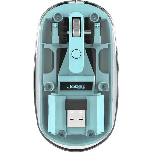 Бездротова миша Jedel WD131P прозоро-синій - фото 1