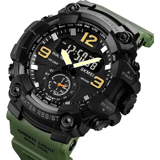 Наручний годинник чоловічий Skmei 1965 Army Green small size, 1965AG (12345) - фото 2