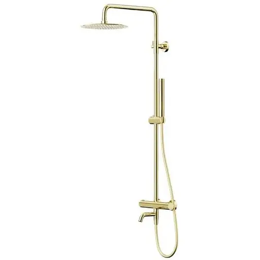 Душова система Corsan Lugo gold з термостатом та виливом CMN01TGLW, Золотий - фото 1