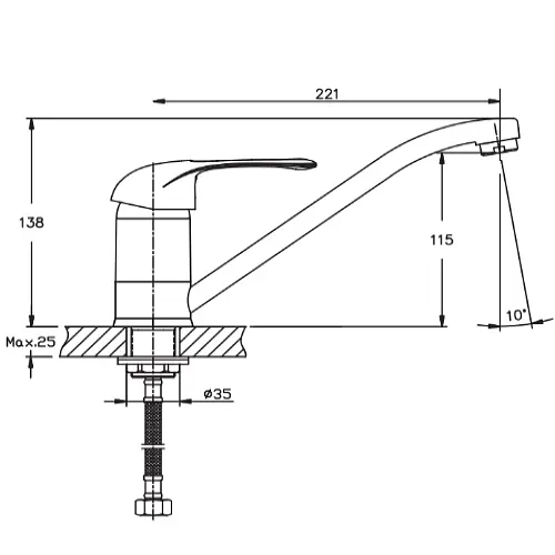 Змішувач для кухні Haiba COSMOS 555 (HB0799) - фото 2