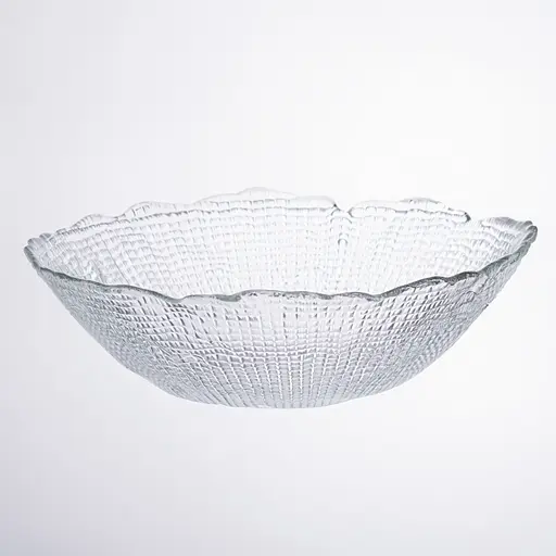 Салатниця велика скляна прозора 1 літр, кругла салатниця для салатів фруктів та десертів Yiwu 64486-49