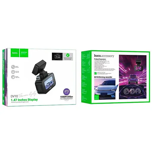 Видеорегистратор Hoco mini screen Dashcam DV10 |1.47", 1080p/30fps, WiFi| - фото 2