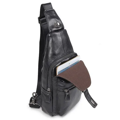 Рюкзак кожаный на одно плечо John McDee 33х16,5х5,5 см sum0026674 - фото 5