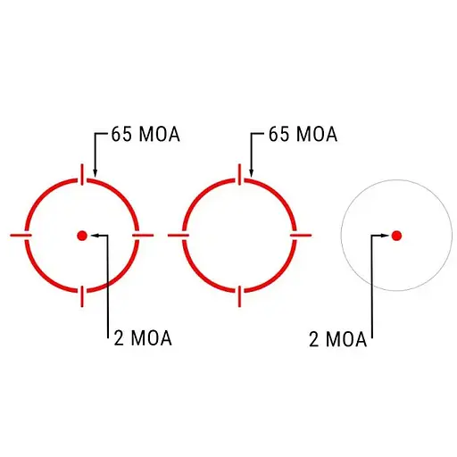 Коллиматорный прицел Holosun DRS-NV с ночным видением точка 2 MOA + круг 65 МОА (красный) - фото 10