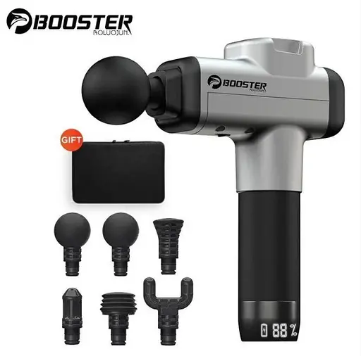 Перкуссионный массажер триггерных точек Booster M2 (M2-A) на 24V Massage Gun 2500 мАч (6 насадок) - фото 2