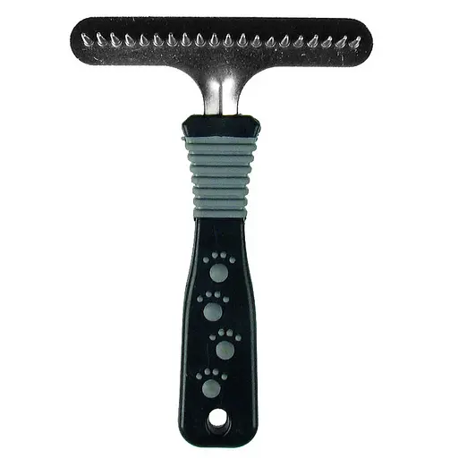 Расческа-грабли TatraPet Dog Salon однорядные с пластиковой ручкой 11 x 15.5 см 