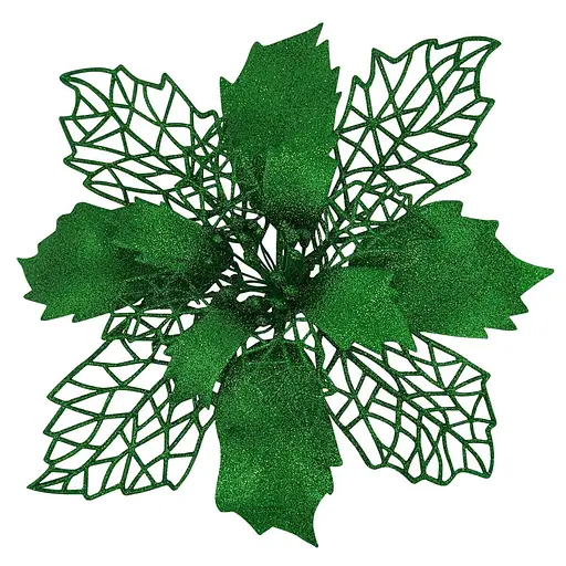 Ялинкова іграшка MIS LT Квітка Різдвяник великий 23х23х5 см зелений - фото 1