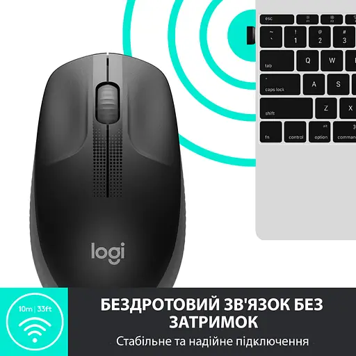 Мышь Logitech M190 Full-size wireless mouse Charcoal - фото 4
