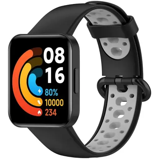 Ремешок DK CDK Silicone Sport Band Nike для Xiaomi Poco Watch (013577) (black / grey) - фото 2