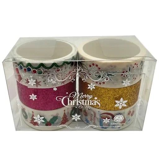 Набір декоративний скотч "Merry Christmas" Bambi XM-JD2273-3, 1,5 см x 2 м - фото 1