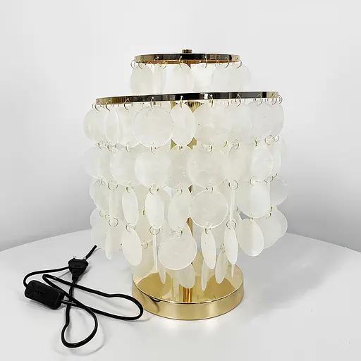 Золота настільна лампа ATHELIA із перламутровими пластинами | Арт. T 1537 GD | Line F - фото 6